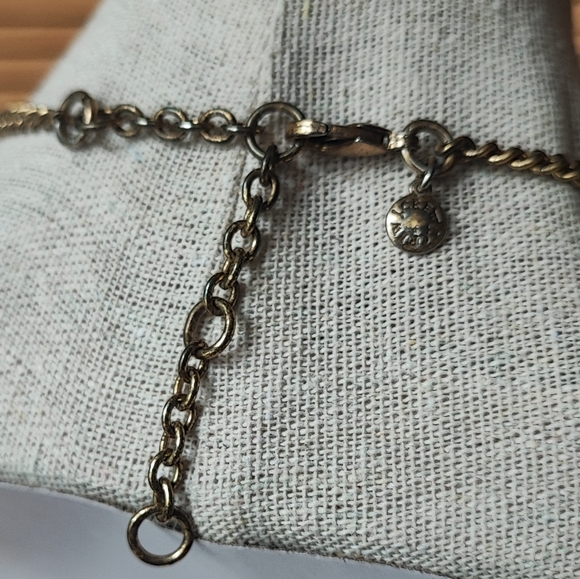 J Crew Emerald Cut Peach and Smoke Rhinestone Statement Necklace Citrine Navette - Picture 14 of 16